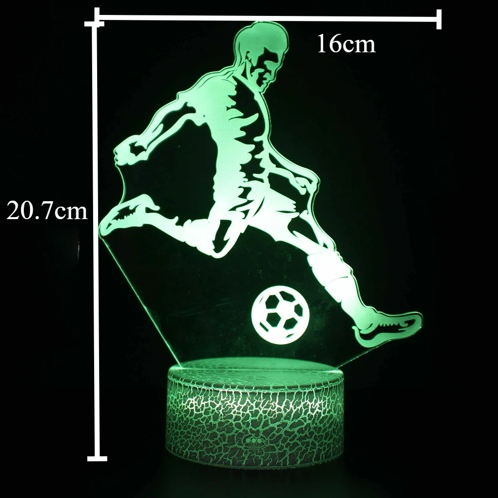 Soccer 3D Illusion Lamp Touch Remote Control Color Changing Night Light for Kids Boys Girls Room Decor Birthday Ornament Gifts