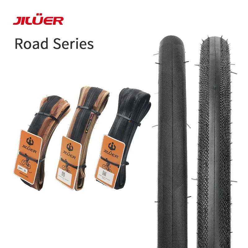 JILUER Road Bike Tire 700X28C/700X25C 60TPI Black and Skin Color Bicycle Tire for Gravel Bike/Folding Bike Tire