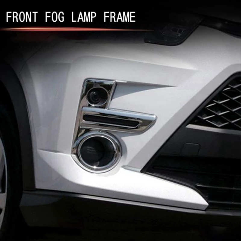 Car Chrome Front Fog Light Lamp Cover Trim Foglight Bezel Decoration Frame Replacement Parts For Toyota Raize 200 Series