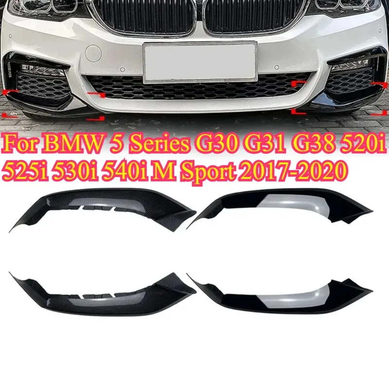 

2PCS Car Front Bumper Splitter Lip Canard Decoration Trim for BMW 5 Series G30 G31 G38 520i 525i 530i 540i M Sport 2017-2020