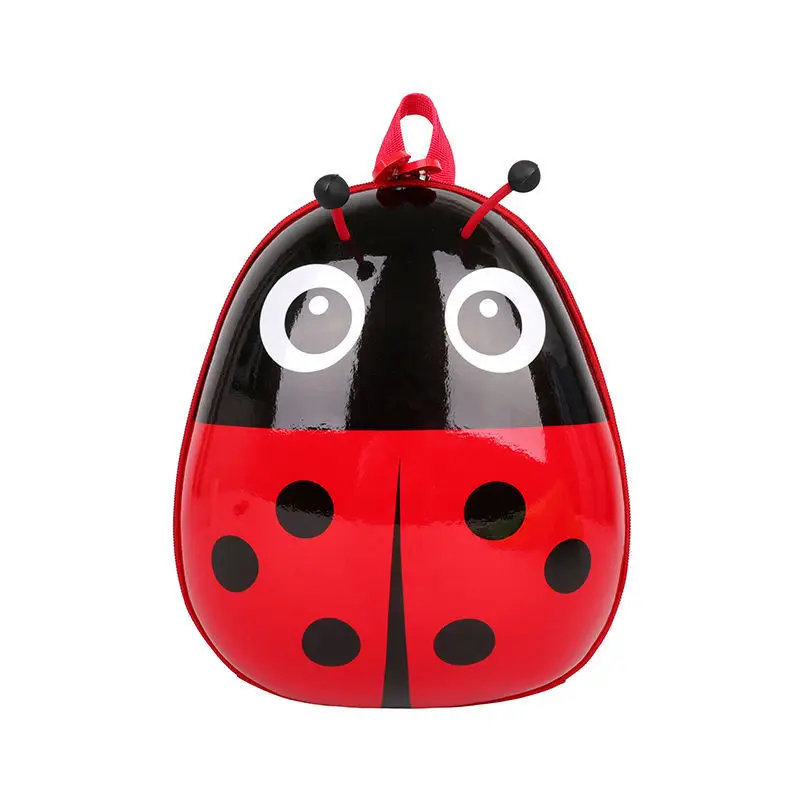 2023 New Eggshell Children\'s Bag Ladybug Pattern Kindergarten Boys And Girls Students Class Backpack Mochila Escolar School Bags