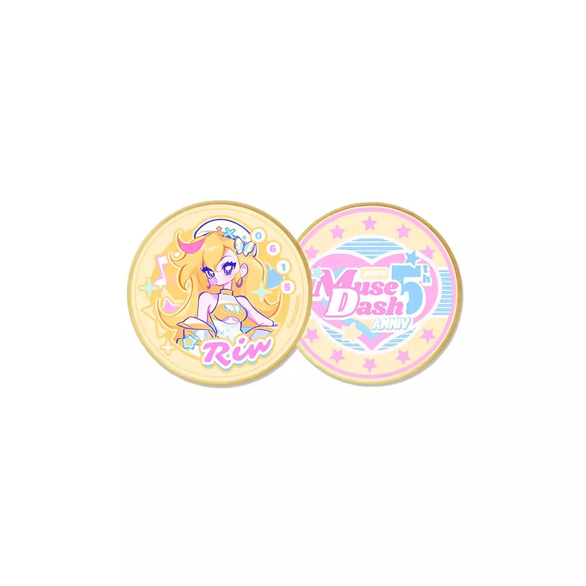 Official Game Muse Dash Buro Rin Marija 5th Anniv Metal Commemorative Coin Collection Cosplay Original Friend Kids Gift