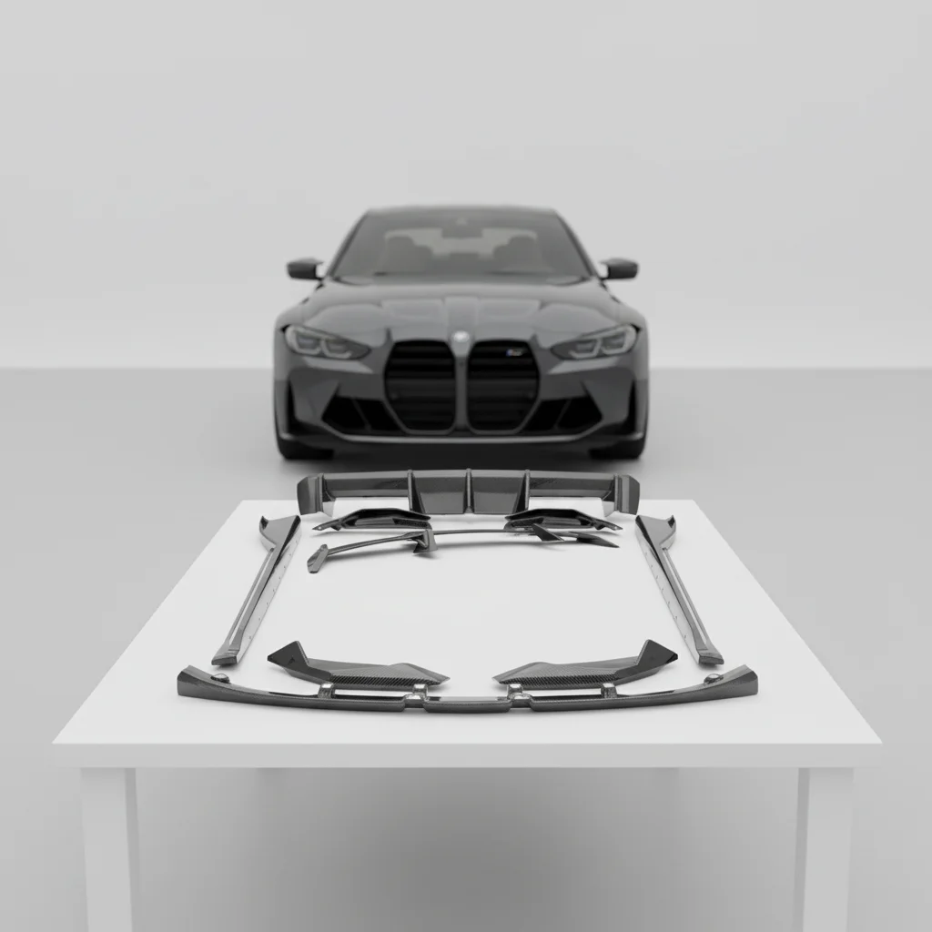 

ForCarbon Fiber Body Kit For BMW M3 M4 G80 G82 Upgrade MP Style Conversion Kit Front Lip Diffuser Side Skirts Spoiler Accessorie