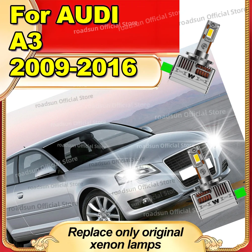 

LED Headlight Bulb CanbusTurbo Auto HID Xenon Lamp Replacement For AUDI A3 2009 2010 2011 2012 2013 2014 2015 2016