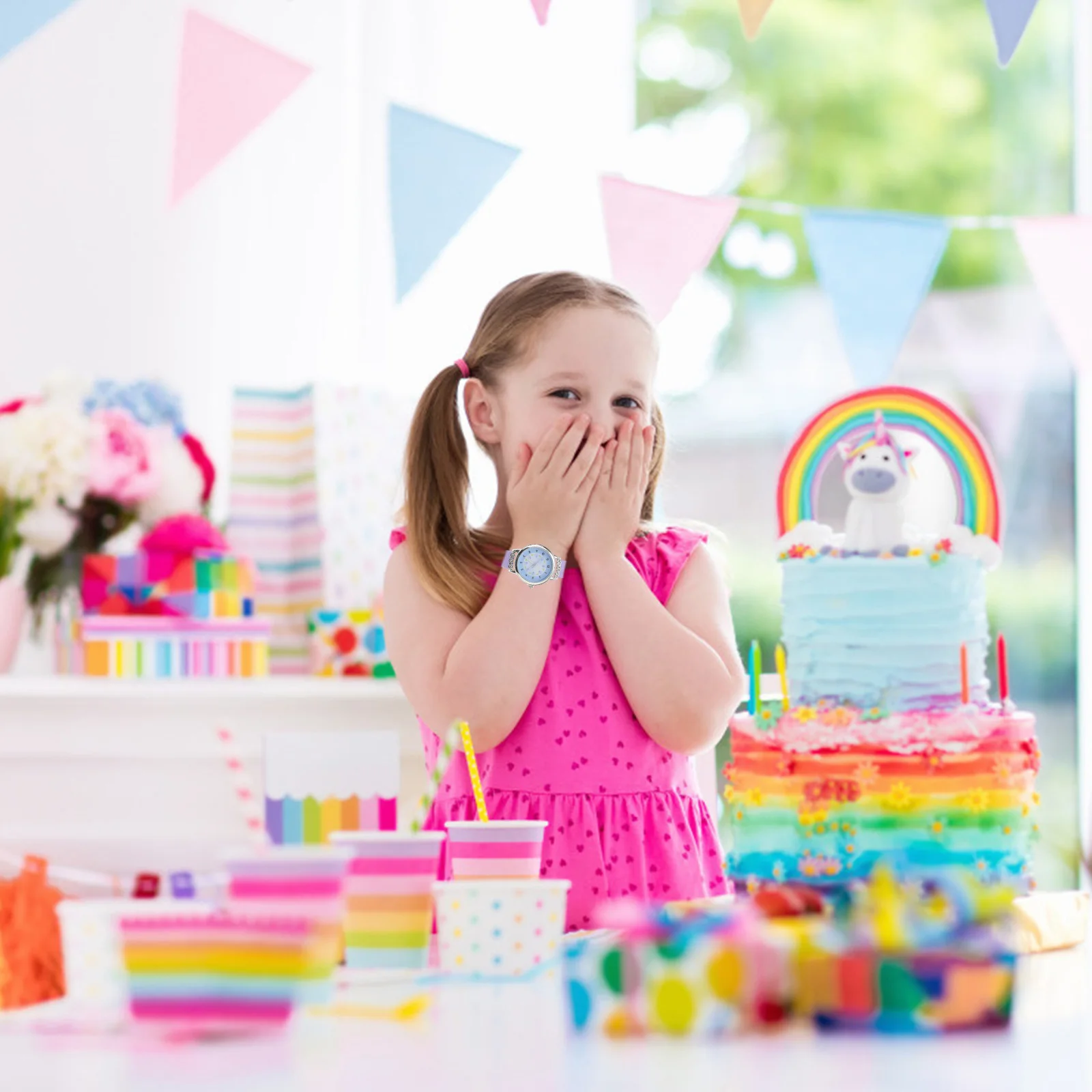 ساعة كوارتز كارتونية مقاومة للماء بنفسجية قابلة للتعديل، سوار مريح، ساعة معصم أنيقة، تصميم فريد من نوعه لـ