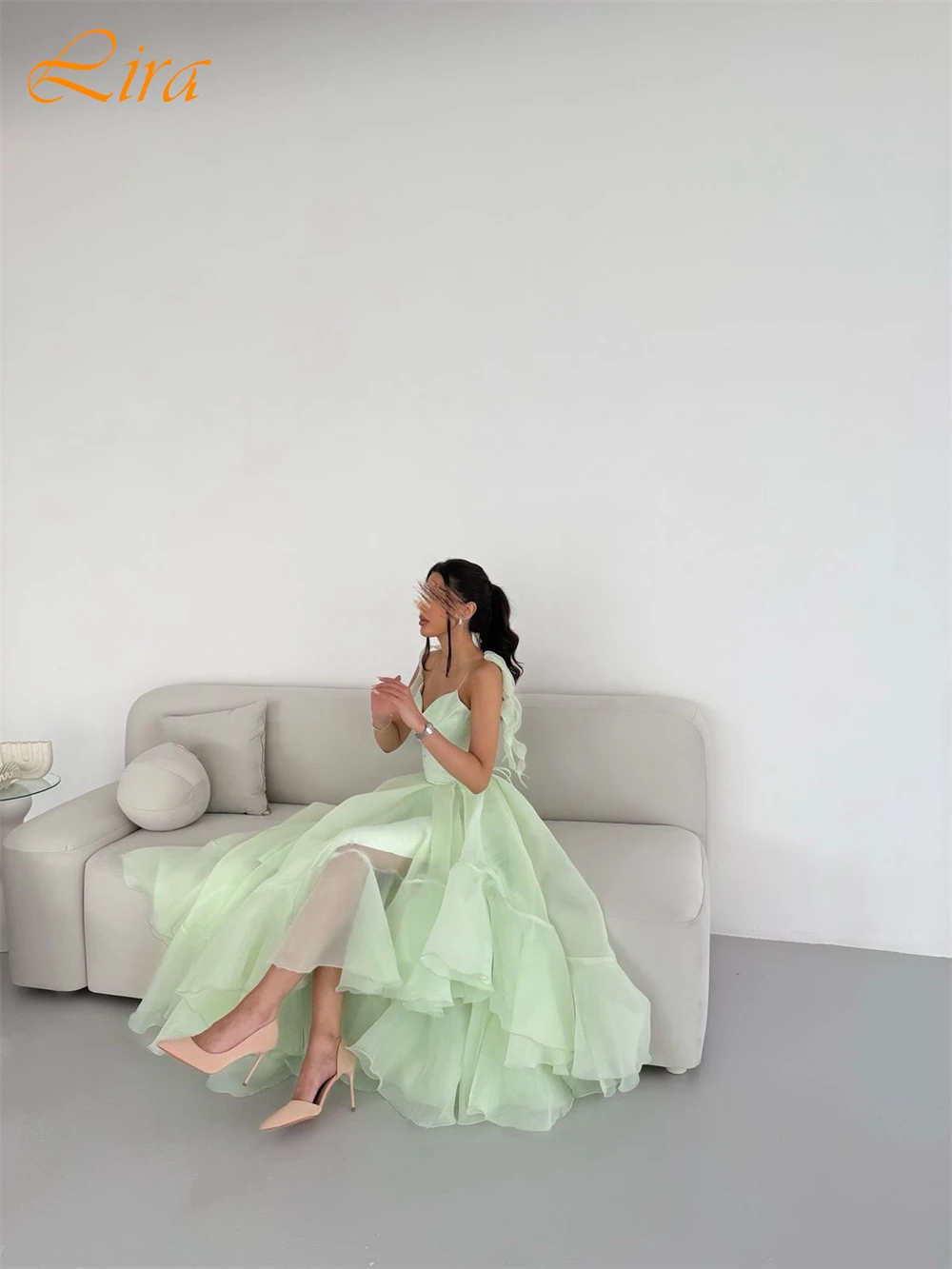 

Customized Elegant Spaghetti Straps Evening Dress and Exquisite Organza Prom Dresses and Fashion Sleeveless Party Dress