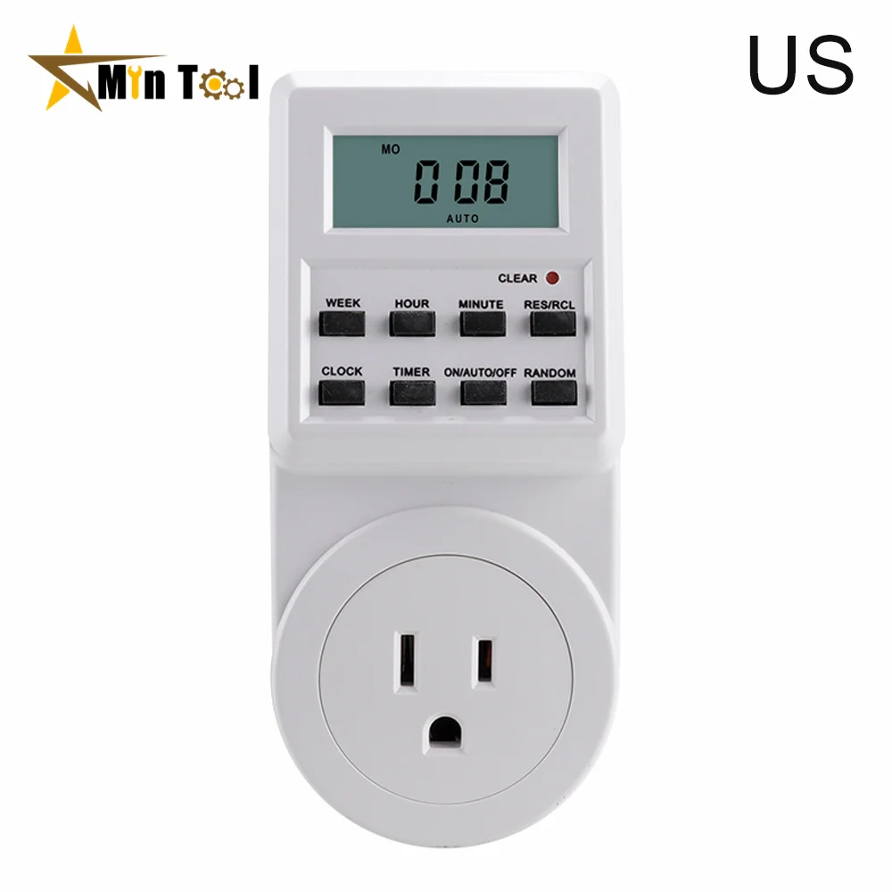 Digital Weekly Programmable Electrical Wall Plug-in Power Socket Timer Switch Outlet Time Clock Power Supply Accessories