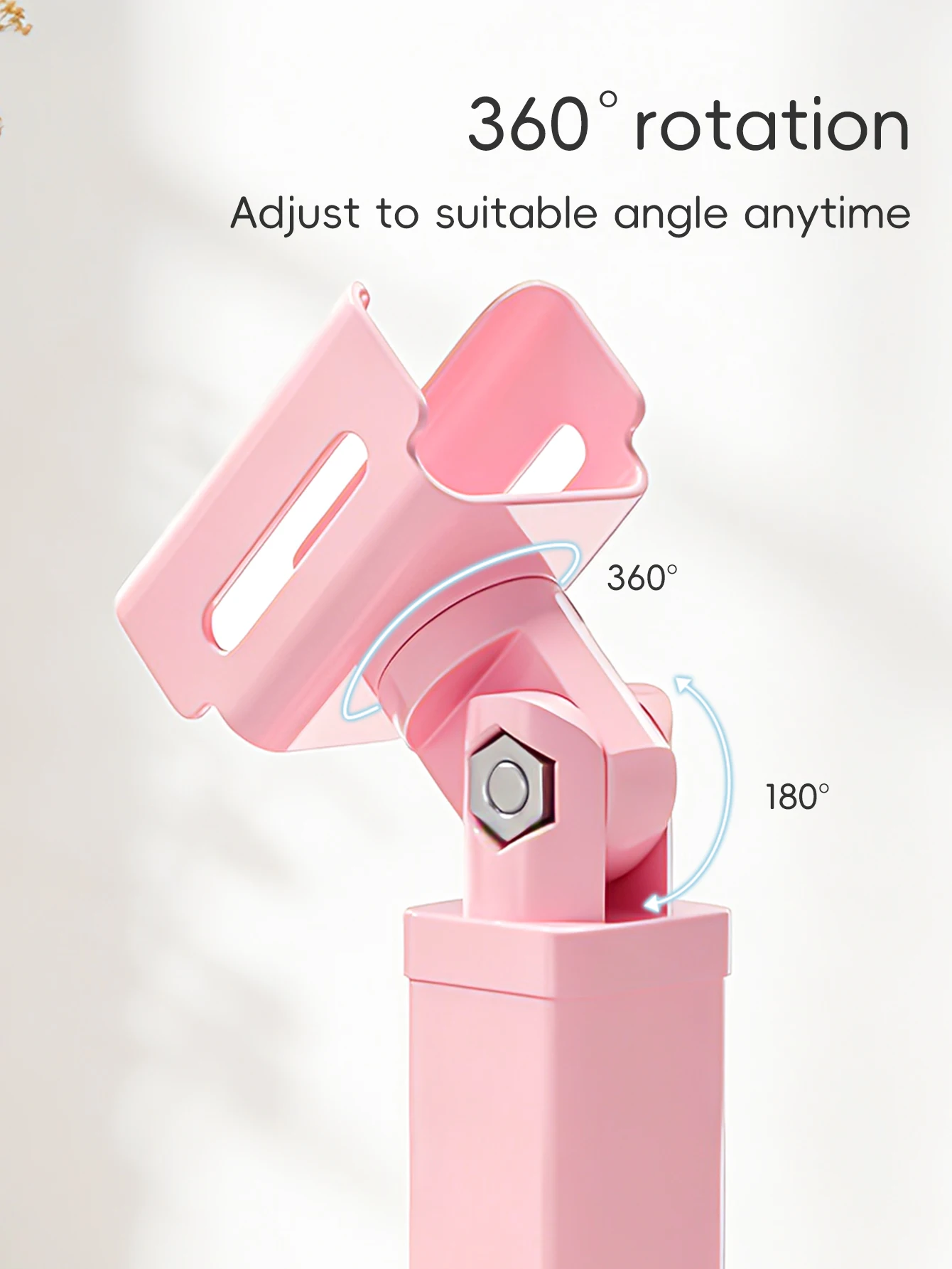 Lampe de manucure rose à main avec support d'affichage d'écran, support multifonctionnel rotatif à 360 degrés, bâton chauffant pour pointe d'ongle, 1 pièce
