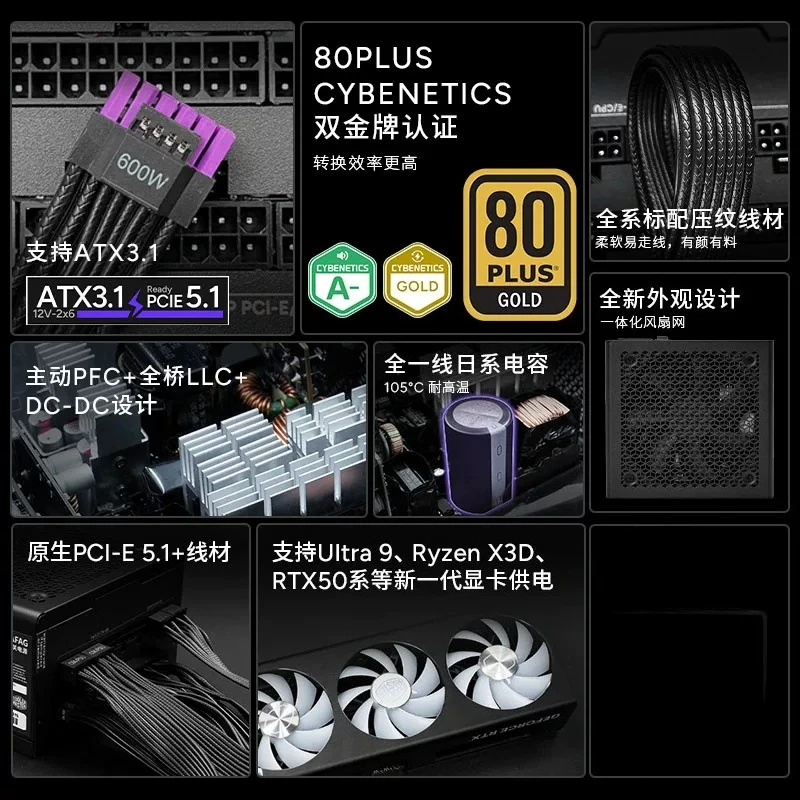 GX GOLD650W gold medal full module power supply 750W850W1000W full Japanese computer power supply