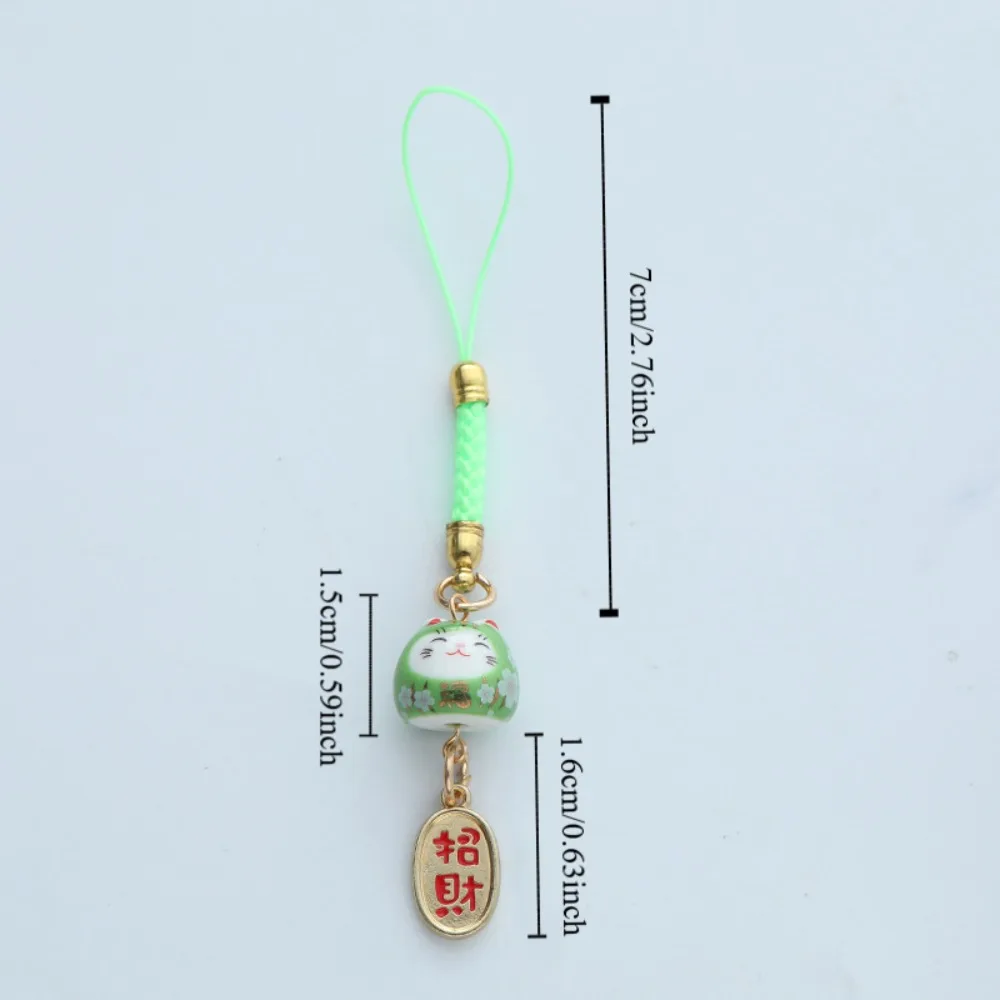 Kawaii الكرتون Maneki Neko قلادة سيارة كيرينغ حقيبة قلادة محظوظ القط المفاتيح اللعب لطيف شريط لتعليق الهاتف المحمول الحلي زوجين