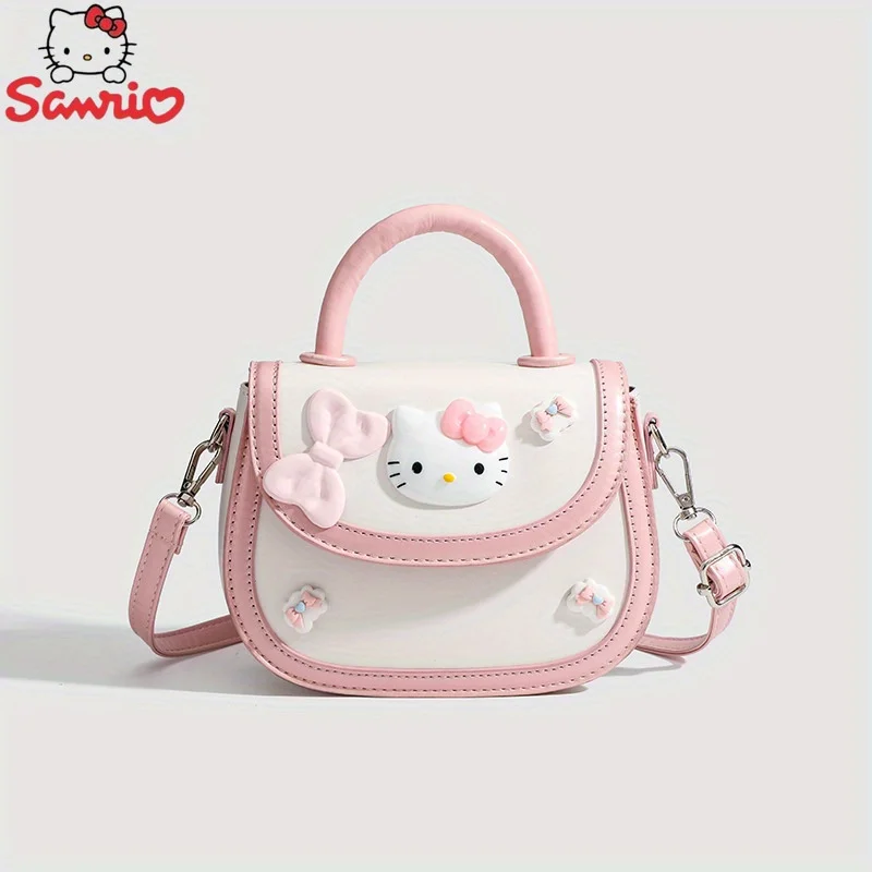 

MINISO Sanrio Bag New Mini Saddle Bag Dopamine Pink KT Cat Handbag Crossbody Shoulder Bag