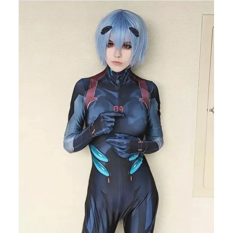 Anime Black Rei 3.0 Cosplay Costumes Girls Woman Jumpsuits Ayanami Rei Zentai Halloween Bodysuit Adults Kids