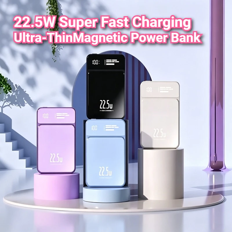 10000mAh Magnetic Power Bank 20W Wireless Powerbank Slim Portable Battery Charger for MagSafe iPhone 17 16 15 Samsung 24 23