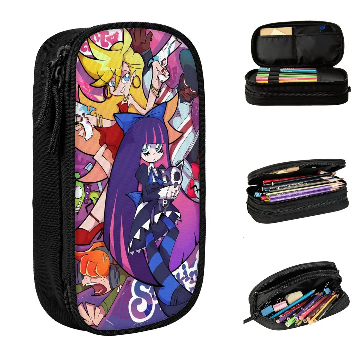 

Panty Stocking With Garterbelt Pencil Cases Creative Cute Anime Pen Box Bags Girls Boys School Supplies Zipper Pencilcases