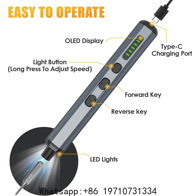 68 in 1 Electric Screwdriver Torque Power Precision Screwdriver Set Rechargeable Cordless Screwdriver for Phone Laptop Watch