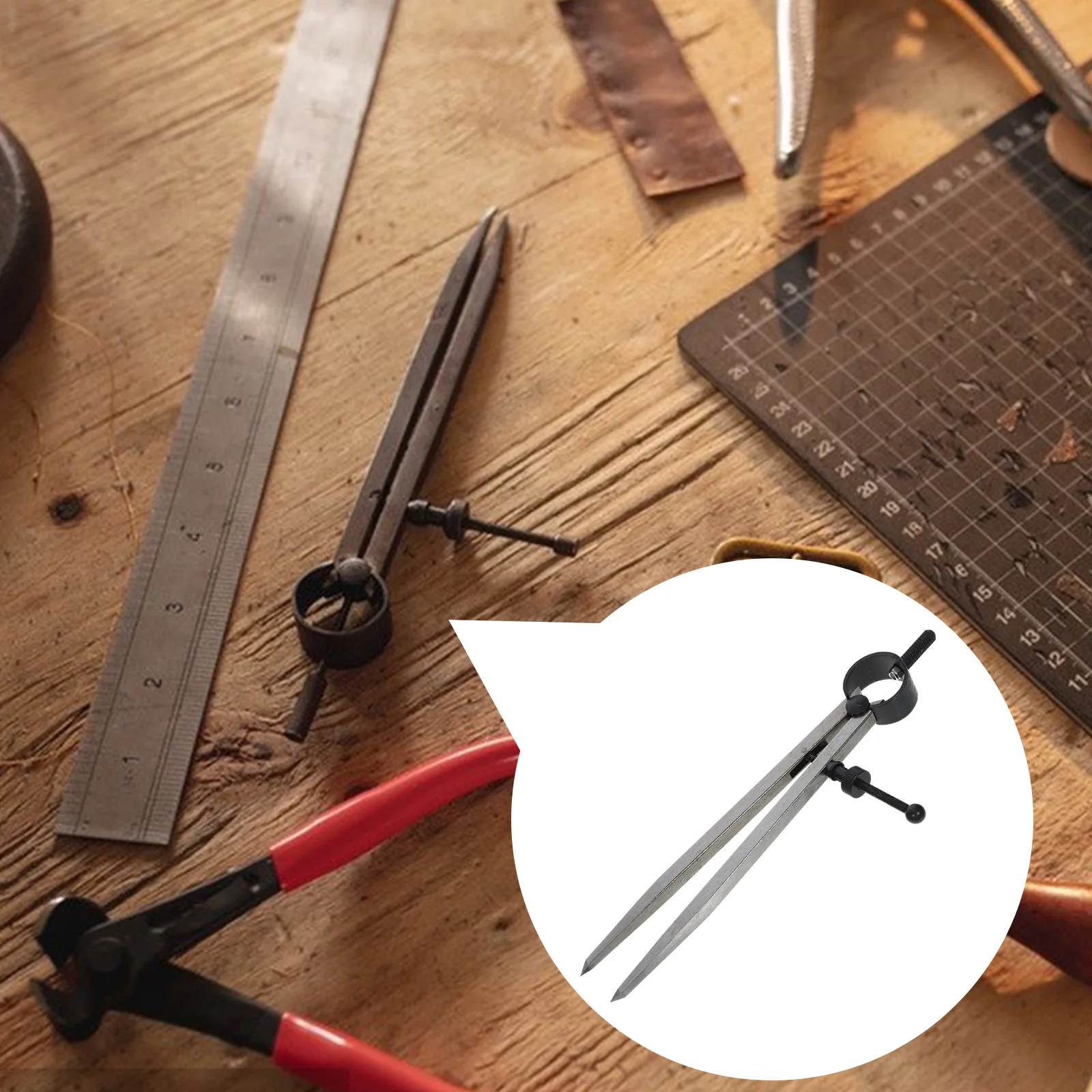 Spacing Gauge 150mm Precision Bow Compass Metal Scribe Divider Craft Marking Gauges Spring Multi Function Wear Resistant