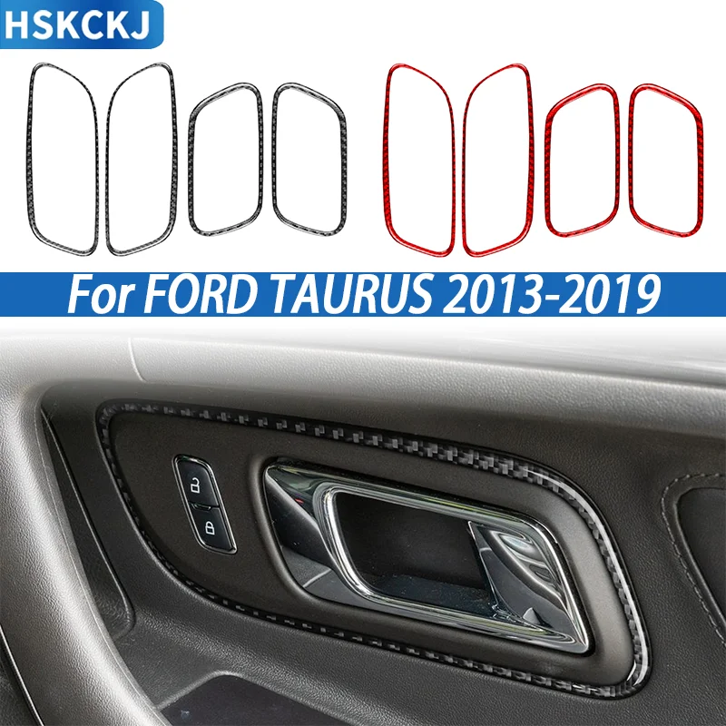 

Декоративные наклейки на внутреннюю ручку двери из углеродного волокна для Ford Taurus 2013-2019, аксессуары для интерьера автомобиля