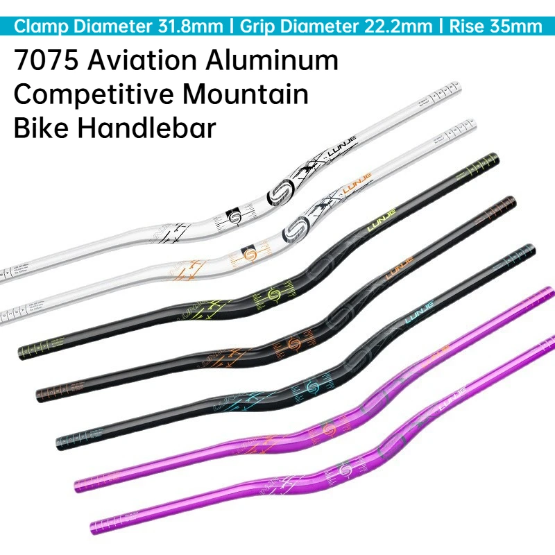 

Новый руль для горного велосипеда LUNJE из алюминиевого сплава 7075, высота 35 мм, руль-райзер для MTB, руль для даунхилла, запчасти для велосипедов