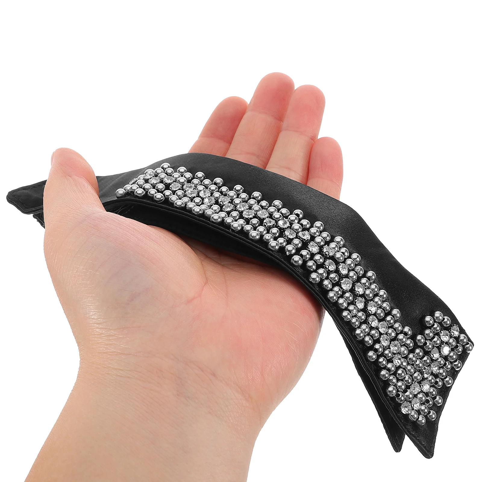 Elegant Black Beaded Faux Collar Detachable Blouse Necklace Stylish Accessory for Women Vintage Fashion Easy to Use