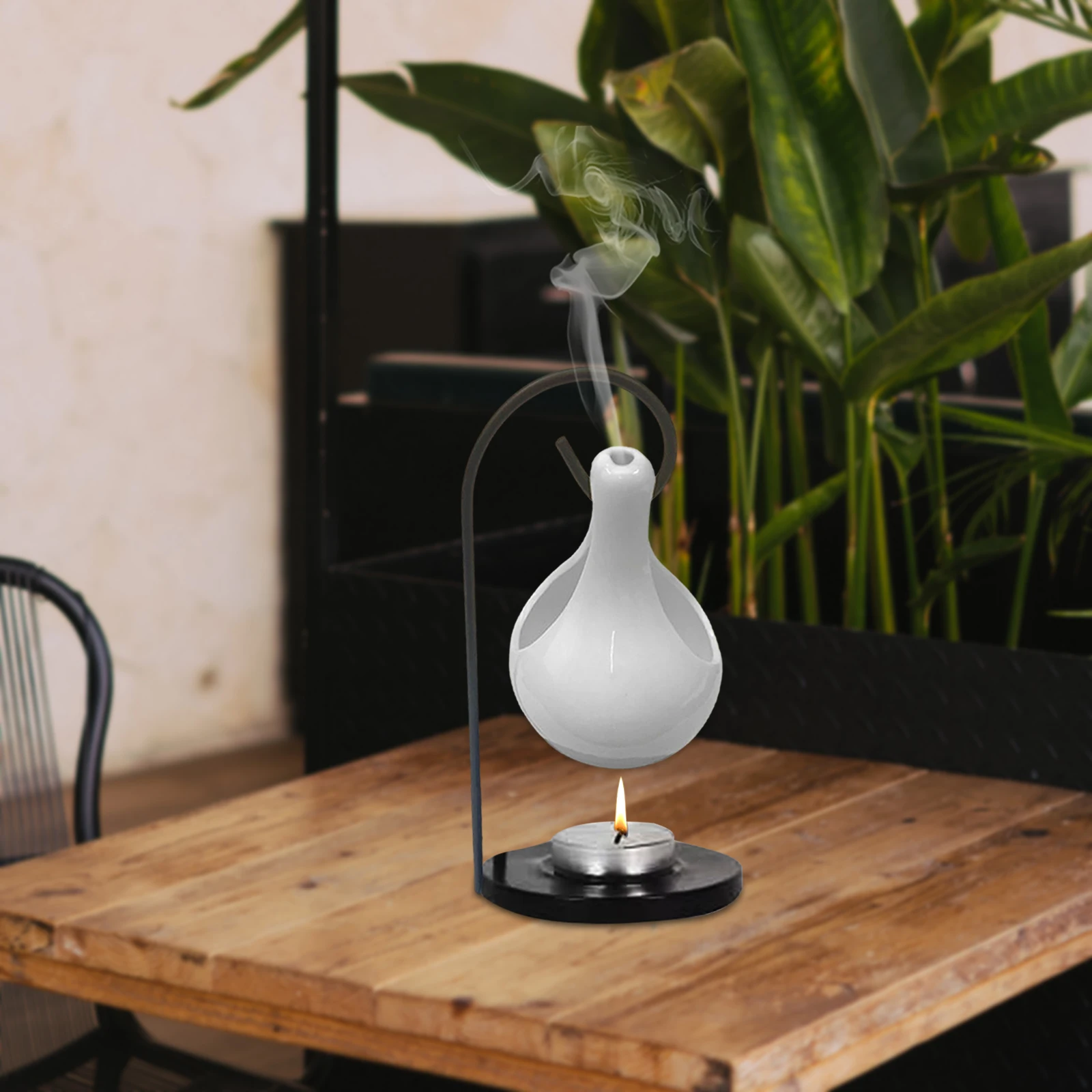 Ceramic Tealight Candles Hanging Holder Melt Furnace Warmer Gift Essential Oil Burner for Home Decoration Living Room Bedroom