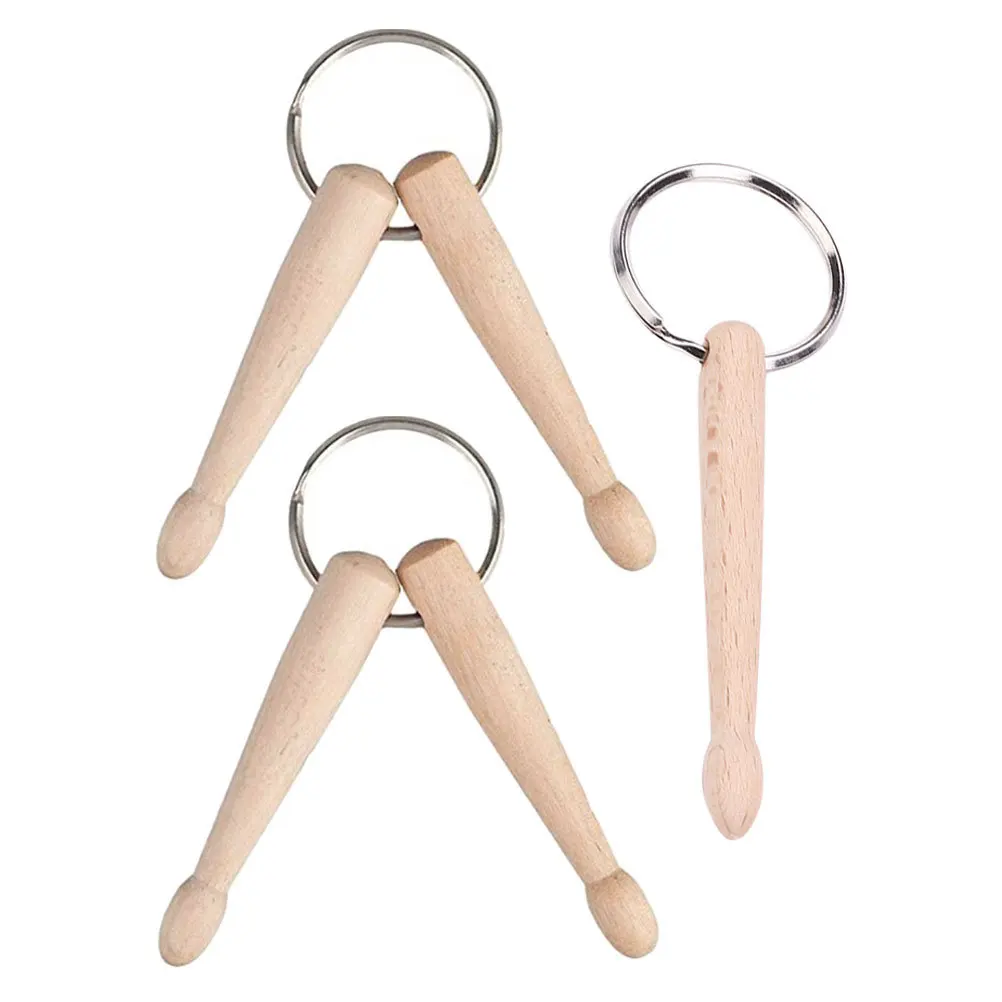 

3 Pcs Drum Key Chain for Bag Ornaments Drumsticks Keychain Percussion Ring Pendant Chains Cute