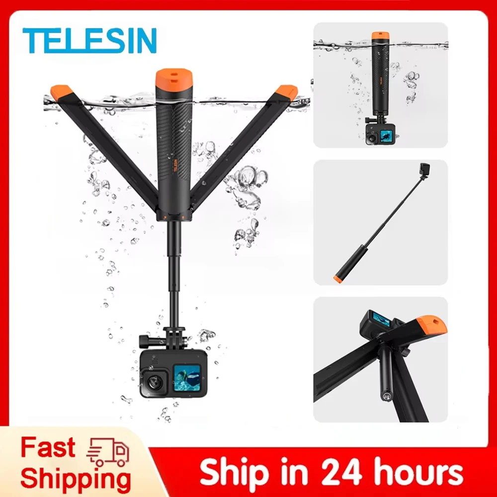 TELESIN подводная плавучесть бар для дайвинга выдвижная палка для селфи штатив для Gopro Insta360 DJI OSMO аксессуары для экшн-камеры