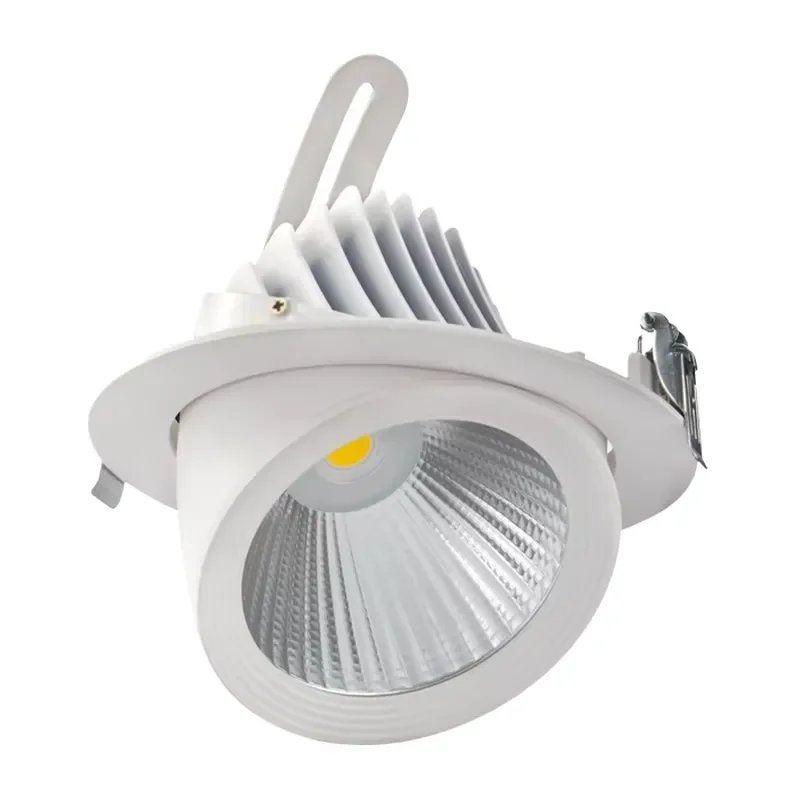 4 Inch Round 360 Degree Adjustable LED Downlight 40W COB Spotlight Rotatable Ceiling Light Durable Professional Lighting