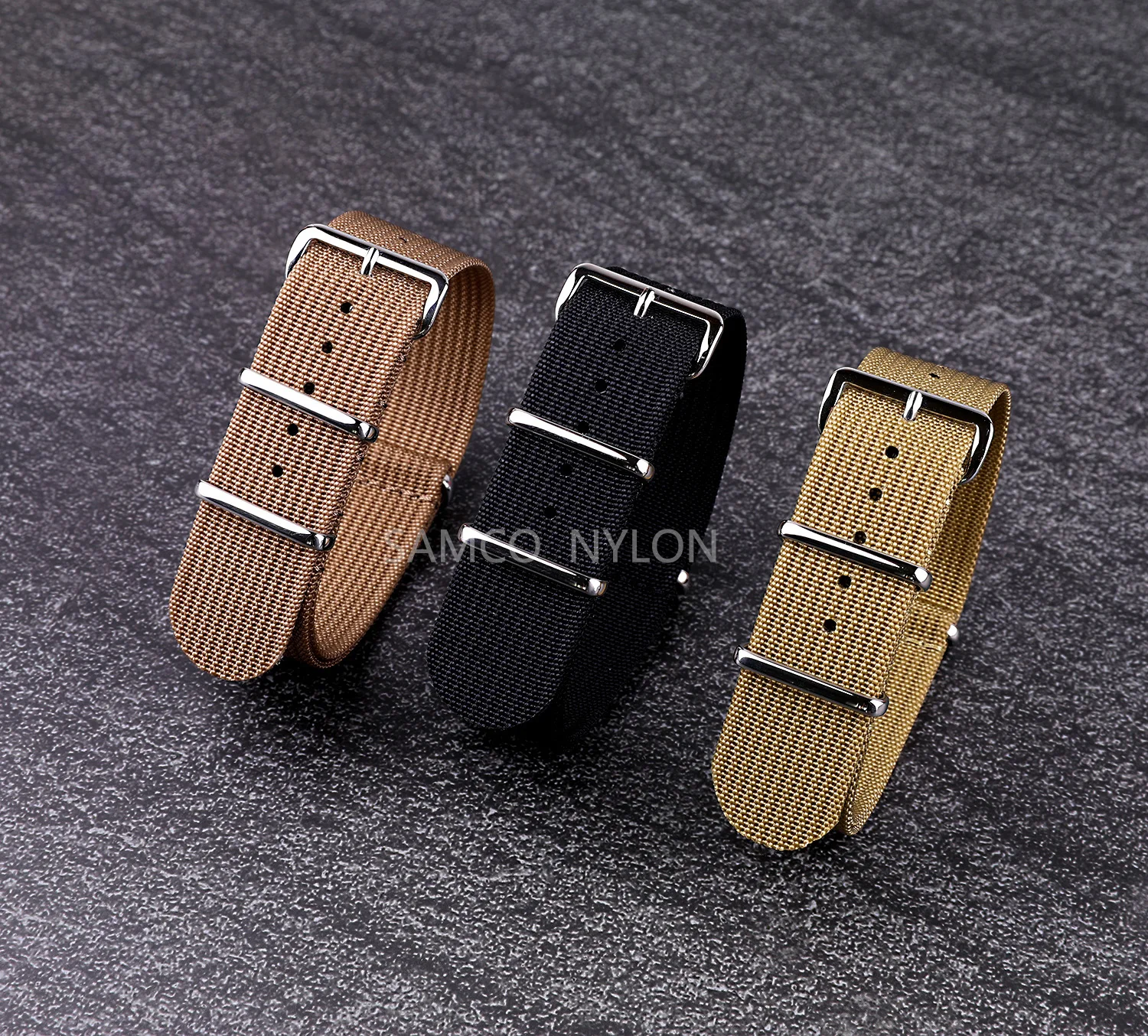 Geripptes Nylon-Uhrenarmband, 18 mm, 20 mm, 22 mm, bequeme Uhrenarmbänder, Schlaufe, militärisch, waschbar, für Herren-Uhrenarmbänder – Detail 5