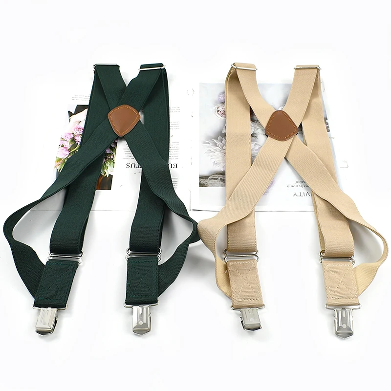 1Pc 3.5*125cm Reggicalze a forma di X 2 Clip Regolare Cinghia Pantaloni del vestito Bretelle Tutore elastico Sospensorio maschile Imbracatura Accessori