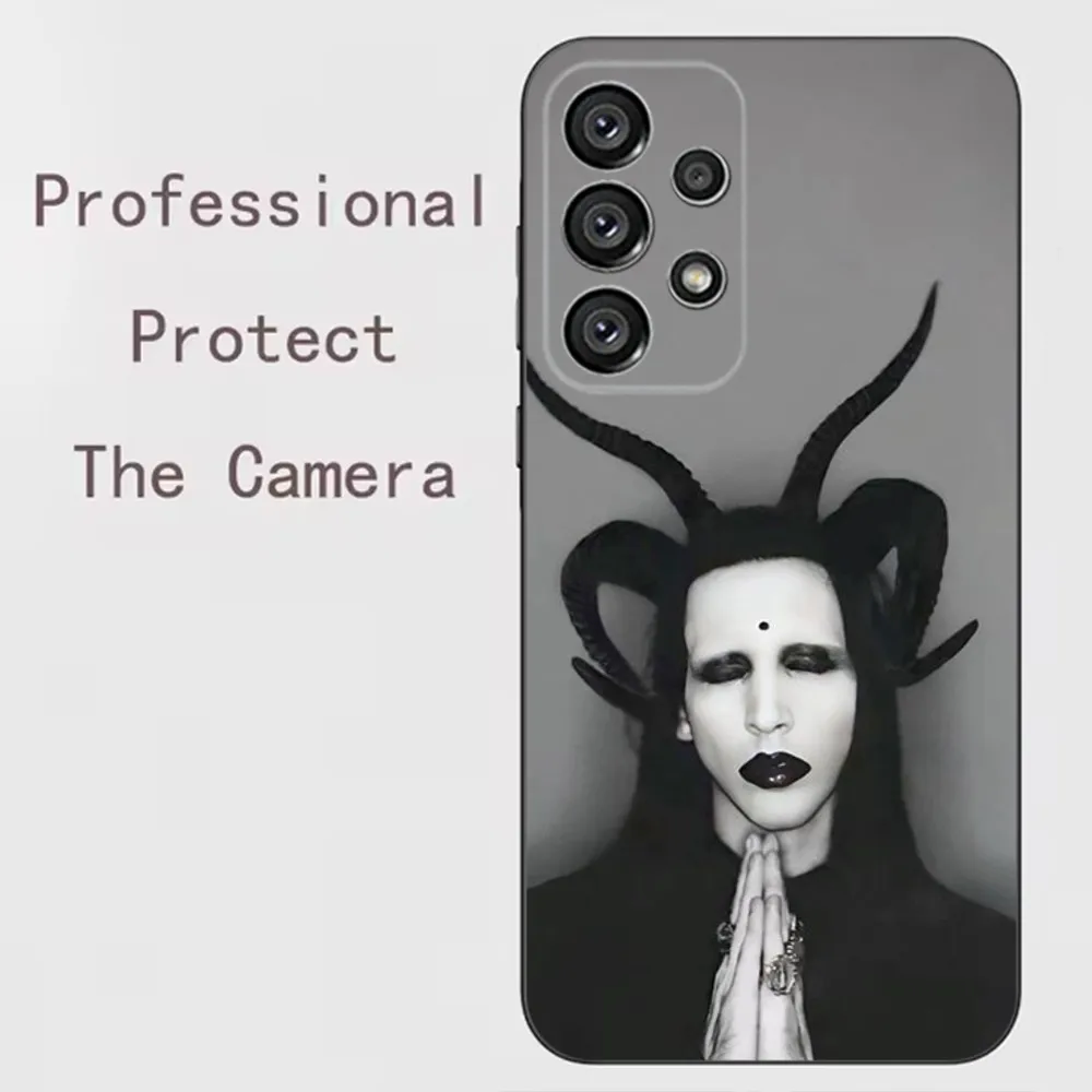 Singer Marilyn Manson  Phone Case For Samsung Galaxy A91,A80,A73,A72 ,A71,A53A52,A32 ,A31A22,A21s,A20,Black Cover