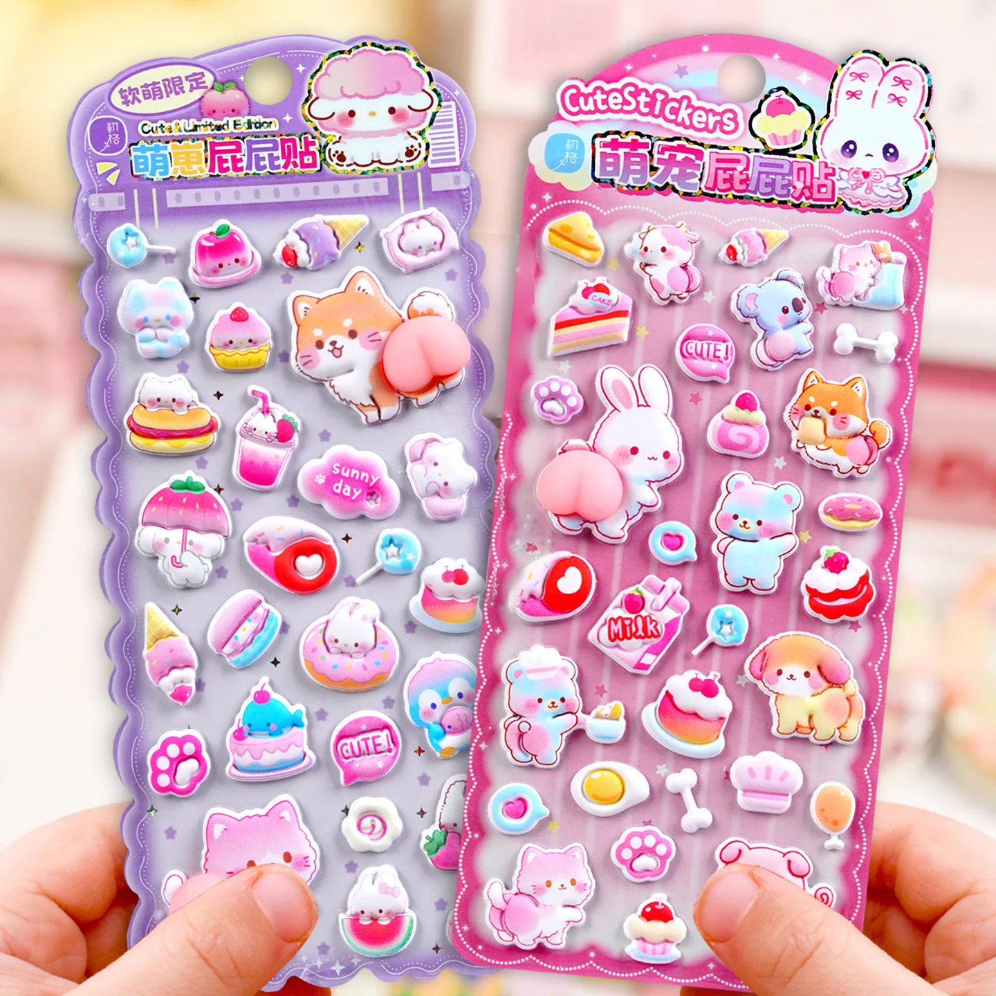 

3D Cartoon Animals Soft Puffy Butt Stickers For DIY Scrapbooking Journal Phone Case Decoration Sticker School Office Supplies