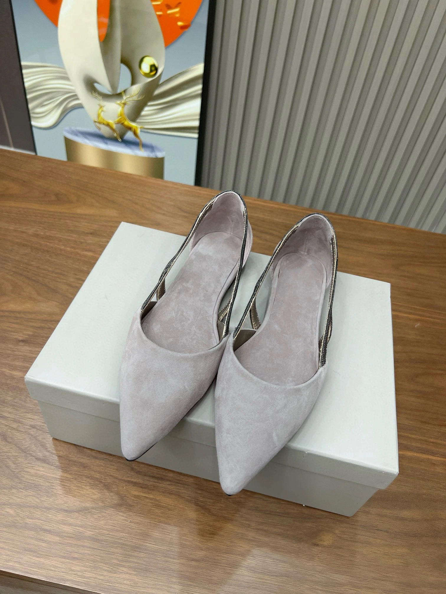 Genuine Leather Slippers for Women One-Lace, Straight Pointed Flat Toe Baotou Back Empty Comfortable Shoes High Quality, New,