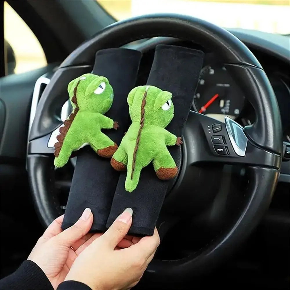 Soft Plush Car Seat Belt Cover Comfortable Dinosaur Safety Belt Protector Cartoon Duck Seatbelt Shoulder Pads Children/ Kids