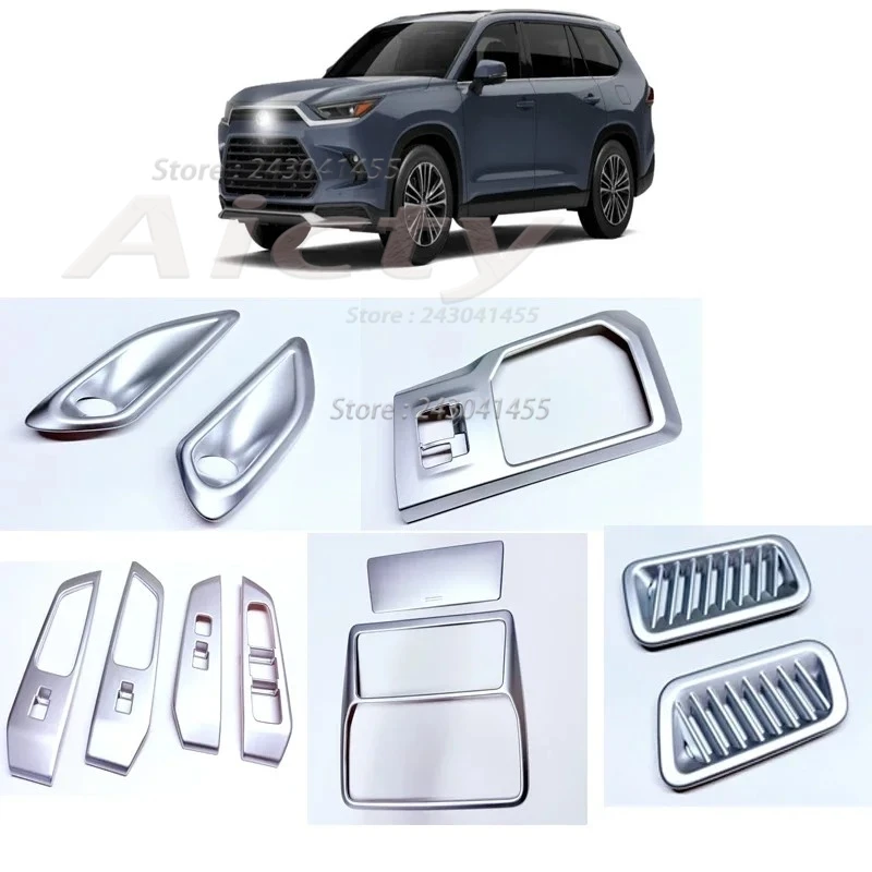 

LHD Carbon Window Rise Switch Gear Shift Panle Instrument Readlamp AC Vent Armest Cover for Toyota Grand Highlander 2024 2025