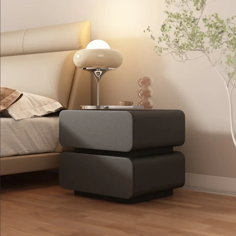 صندوق تخزين منضدة إيطالية حديثة، منظمات إبداعية من الخشب الصلب بجانب السرير، أثاث منزلي جمالي لطيف