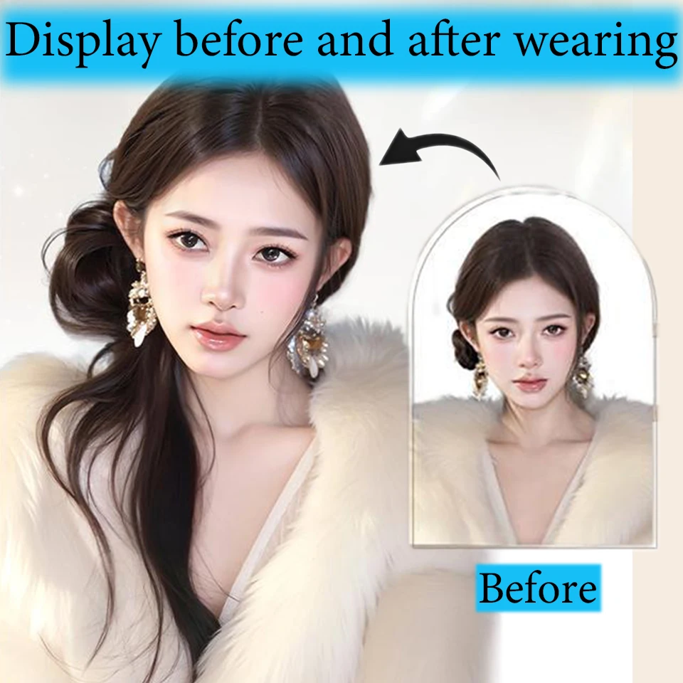 Synthetic Extra-long Dragon Beard Bun Hair Clip Style Retro Korean Style Elegant And Lazy Fuffy Bun Hair Clip Wig For Women