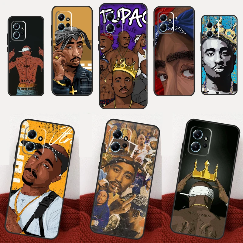 Rapper T-Tupac Shakur Case For Redmi Note 12 Pro Note 11 8 9 10 Pro 12S 10S 11S 9S Redmi 12 10A 9C 10C 12C Cover