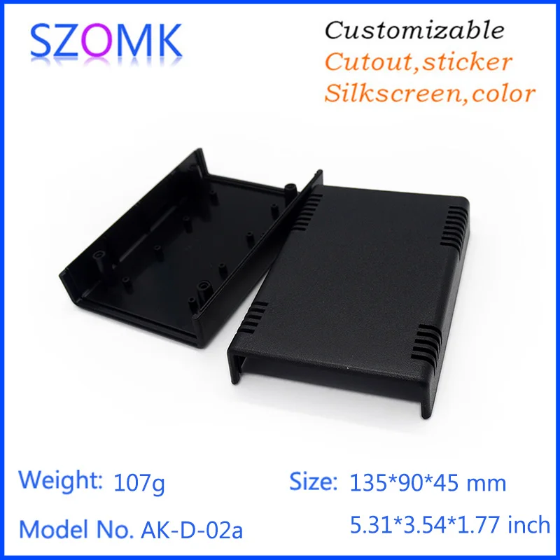 Plastic enclosure for electronics plastic case (1Pcs) 133*90*45mm black plastic project boxes plastic electronics project box