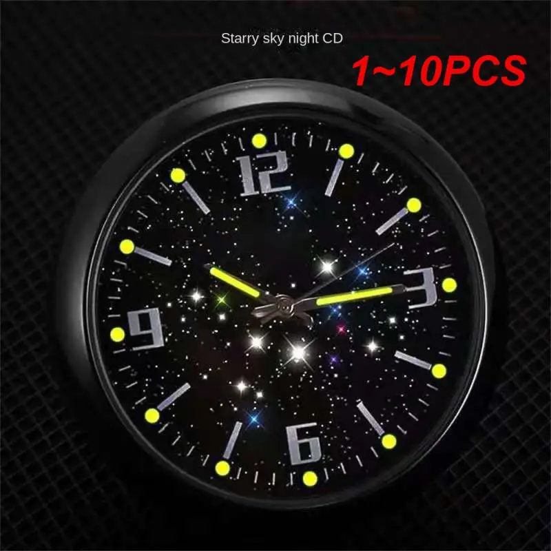 1~10PCS Luminous Auto Gauge Clock Mini Car Air Vent Waterproof Quartz Clock with Clip Air Outlet Watch Clock For Styling Car