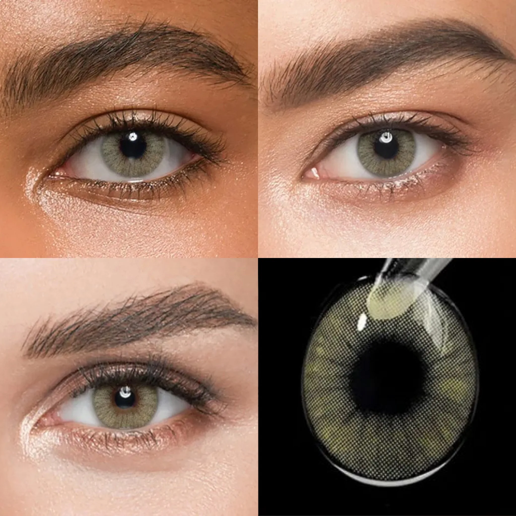 VISUASHOW Hidrococolor Amber Farbige Kontaktlinsen Halbjährlich Austauschbar Natürliche Augenkontaktlinsen Schönheits-Make-up-Linsen für den Täglichen Gebrauch