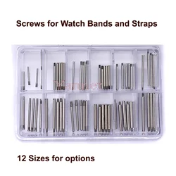 12 Sizes 60 pcs Screw Tube Rod for Metal Watch Band and Strap Stainless Steel  Repair Tools Watch Parts