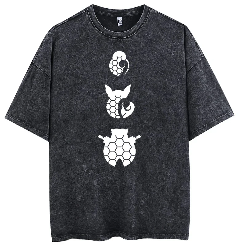 

2026 New Men's Pokemon Cotton T-Shirt Short Sleeve Casual Top with Anime Character Graphic Print Streetwear Y2K