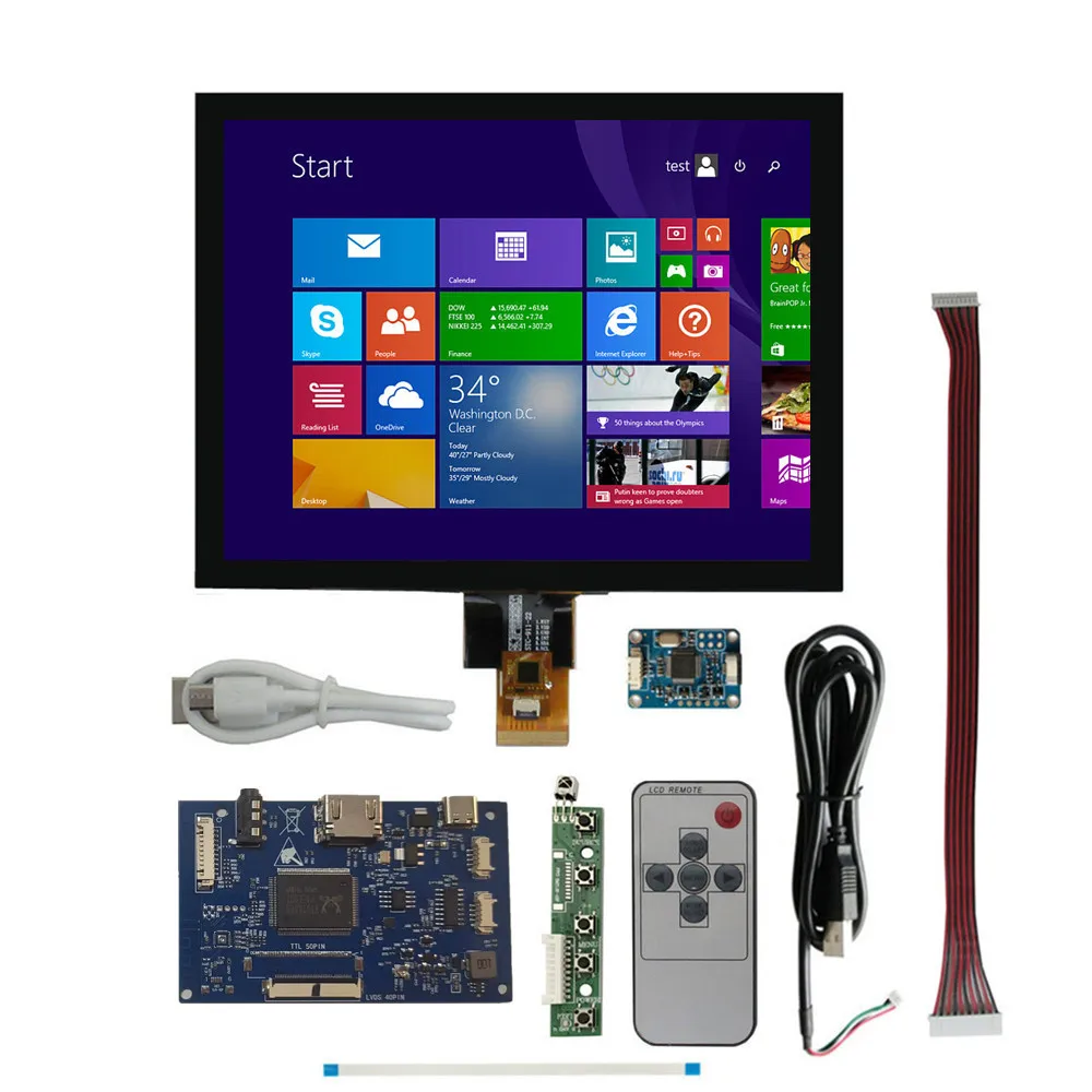 

8 Inch 4:3 IPS Multipurpose LCD Display Screen Monitor Driver Control Board Audio Digitizer Touchscreen HDMI-Compatible