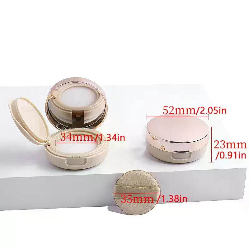 صندوق منتفخ وسادة هوائية فارغة صغيرة باللون الذهبي الوردي، حاوية مكياج محمولة مع مرآة إسفنجية لكريم الأساس BB #5