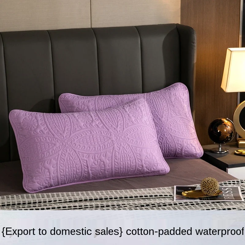 Waterproof Pillowcase Cotton Oil Antibacterial Anti-mite Pillow Protective Case Home Decoration Latex Pillows Cover White