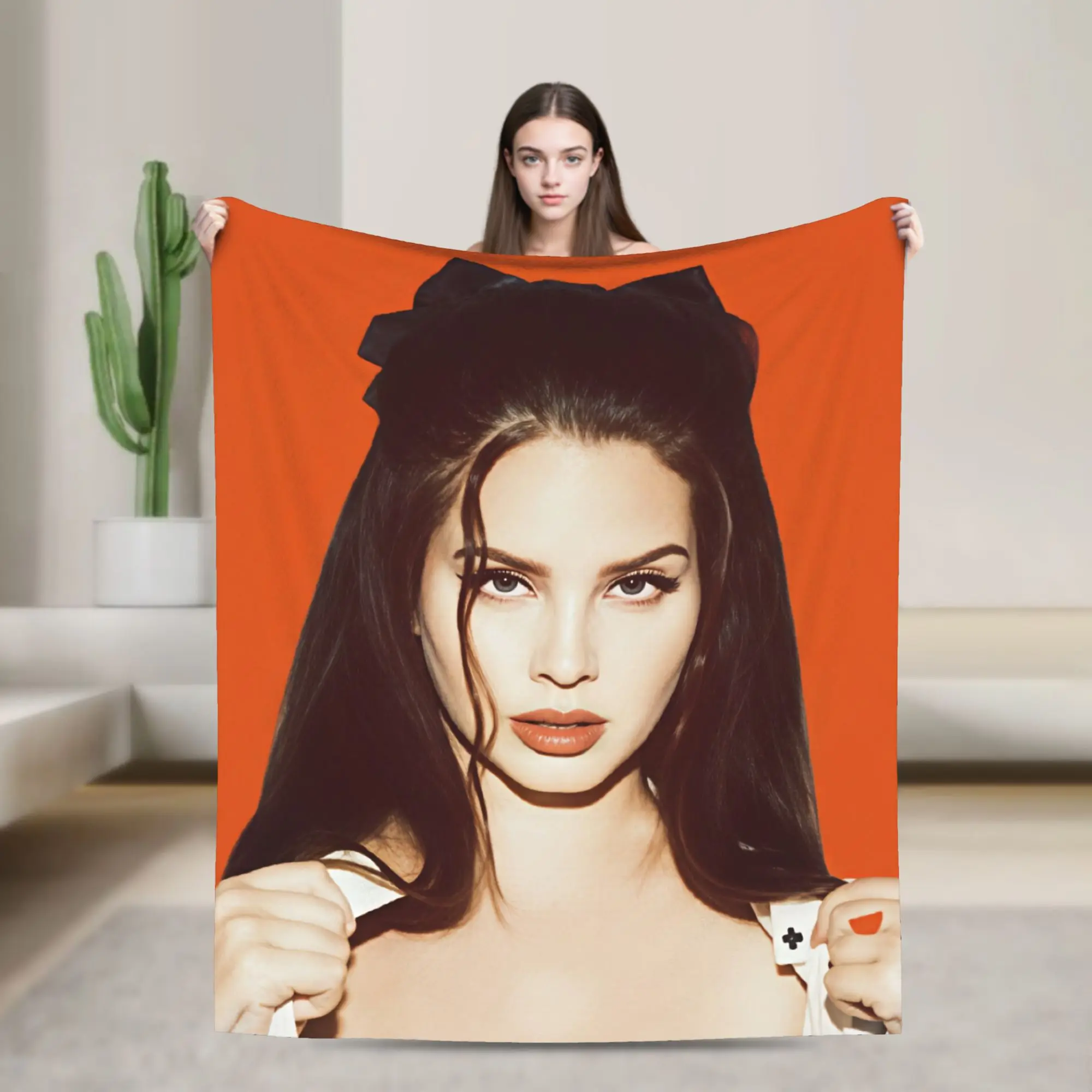 Hot Singer Lana Del Rey Flannel Blanket Winter Soft Warm Throw Blanket for Students Home Decor Bedspread Sofa Bed Cover