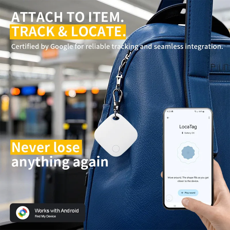 Bluetooth GPS Tracker for Android Devices Tag Work With Google Find Hub App Key Finder Pet Smart Tag for Xiaomi Samsung Motorola