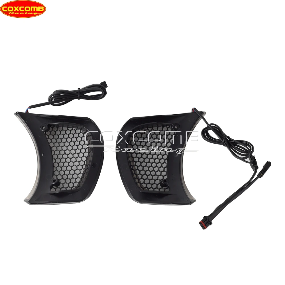 ل هارلي بجولة الطريق الإنزلاق FLTR 2015-2024 دراجة نارية LED بدوره إشارات كامل الوقت تشغيل ضوء الجبهة كشافات تنفيس لهجة مصباح