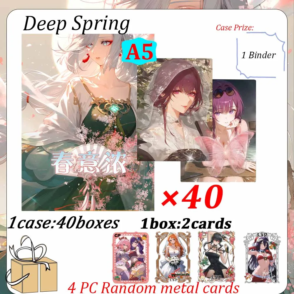 

2025 Newest Goddess Deep Spring A5 Size Waifu Cards Goddess Story Collection Card Swimsuit Bikini Booster Box Habbies Gift