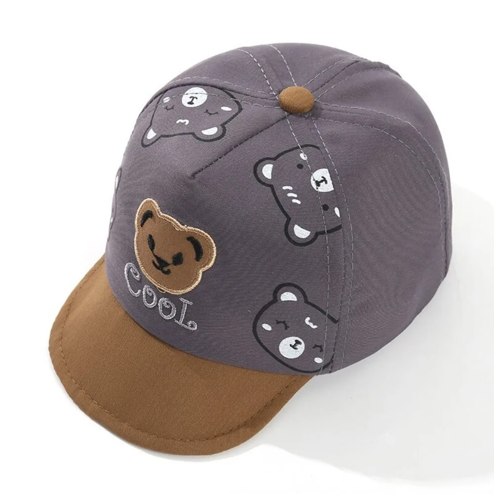 

Милая детская шапка с мультяшным медведем, легкая тонкая солнцезащитная шляпа с мягкими полями, дышащая бейсболка для детей